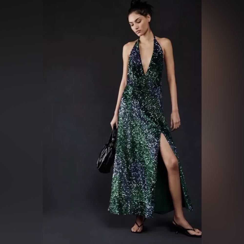 Free people glitter and gold midi dress
